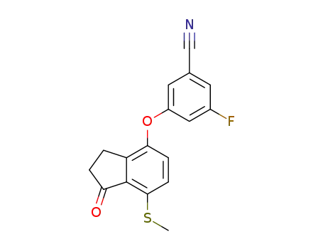 3-fluoro-5-((7-(methylthio)-1-oxo-2,3-dihydro-1H-inden-4-yl)oxy)benzonitrile