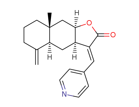 (3aR,4aS,8aR,9aR,E)-8a-methyl-5-methylidene-3-[(pyridin-4-yl)methylidene]decahydronaphtho[2,3-b]furan-2(3H)-one