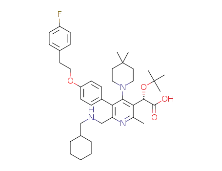 (S)-2-(tert-butoxy)-2-(6-(((cyclohexylmethyl)amino)methyl)-4-(4,4-dimethylpiperidin-1-yl)-5-(4-(4-fluorophenethoxy)phenyl)-2-methylpyridin-3-yl)acetic acid