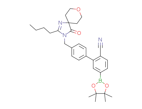 4'-((2-butyl-4-oxo-8-oxa-1,3-diazaspiro[4.5]dec-1-en-3-yl)methyl)-5-(4,4,5,5-tetramethyl-1,3,2-dioxaborolan-2-yl)-[1,1'-biphenyl]-2-carbonitrile