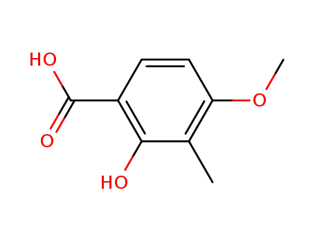 Molecular Structure of 116371-82-5 (Benzoic acid, 2-hydroxy-4-methoxy-3-methyl-)