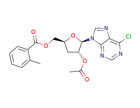 5'-O-(o-toluoyl)-2'-O-acetyl-3'-deoxy-6-chloropurine