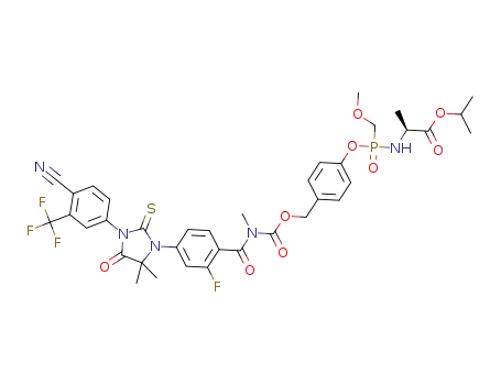 isopropyl (2S)-2-[[[4-[[[4-[3-[4-cyano-3-(trifluoromethyl)phenyl]-5,5-dimethyl-4-oxo-2-thioxoimidazolidin-1-yl]-2-fluorobenzoyl]-methylcarbamoyl]oxymethyl]phenoxy](methoxymethyl)phosphoryl]amino]propanoate