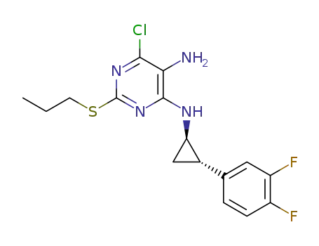6-chloro-N4-((1R,2S)-2-(3,4-difluorophenyl)cyclopropyl)-2-(propylthio)pyrimidine-4,5-diamine
