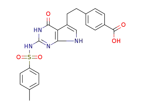 4-[2-(2-(p-tolylsulfonyl)amino-4,7-dihydro-4-oxo-3H-pyrrolo[2,3-d]pyrimidin-5-yl)ethyl]benzoic acid