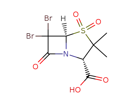Molecular Structure of 76646-91-8 ((3S)-6,6-DIBROMO-2,2-DIMETHYLPENAM-3-CARBOXYLIC ACID 1,1-DIOXIDE)