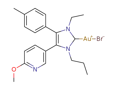 bromido[3-ethyl-4-(4-methylphenyl)-5-(2-methoxypyridin-5-yl)-1-propyl-1,3-dihydro-2H-imidazol-2-ylidene]gold(I)