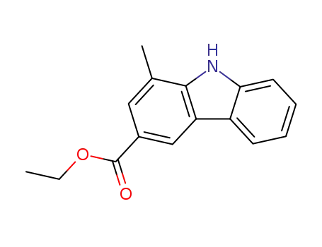 Molecular Structure of 118042-94-7 (9H-Carbazole-3-carboxylic acid, 1-methyl-, ethyl ester)