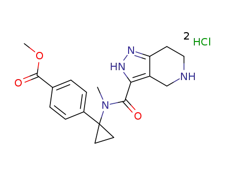 methyl 4-(1-(N-methyl-4,5,6,7-tetrahydro-2H-pyrazolo[4,3-c]pyridine-3-carboxamido)cyclopropyl)benzoate dihydrochloride