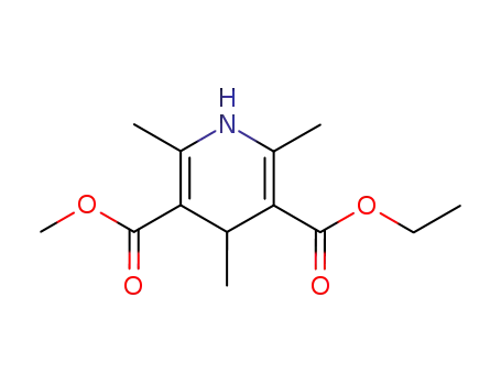Molecular Structure of 53632-38-5 (3,5-Pyridinedicarboxylic acid, 1,4-dihydro-2,4,6-trimethyl-, ethyl methyl
ester)