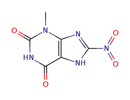 Molecular Structure of 93703-23-2 (1H-Purine-2,6-dione, 3,7-dihydro-3-methyl-8-nitro-)