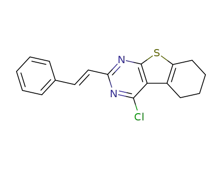 Molecular Structure of 101130-32-9 (4-CHLORO-2-[2-PHENYLVINYL]-5,6,7,8-TETRAHYDRO[1]BENZOTHIENO[2,3-D]PYRIMIDINE)