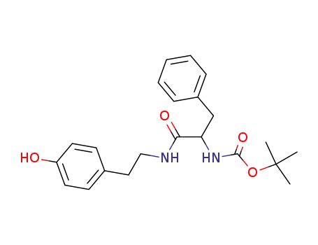 Molecular Structure of 89088-14-2 (Carbamic acid,
[2-[[2-(4-hydroxyphenyl)ethyl]amino]-2-oxo-1-(phenylmethyl)ethyl]-,
1,1-dimethylethyl ester, (S)-)