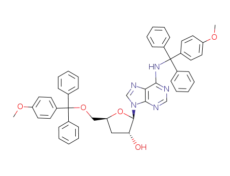 Molecular Structure of 101857-01-6 (Adenosine,
3'-deoxy-N-[(4-methoxyphenyl)diphenylmethyl]-5'-O-[(4-methoxyphenyl)
diphenylmethyl]-)