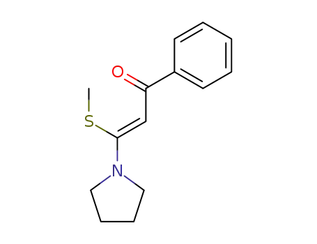 Molecular Structure of 185245-63-0 (2-Propen-1-one, 3-(methylthio)-1-phenyl-3-(1-pyrrolidinyl)-, (2Z)-)