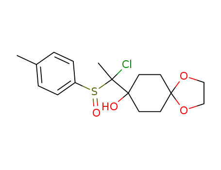 Molecular Structure of 134970-38-0 (1,4-Dioxaspiro[4.5]decan-8-ol,
8-[1-chloro-1-[(4-methylphenyl)sulfinyl]ethyl]-)