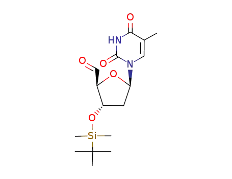 Molecular Structure of 131118-61-1 (Thymidine, 5'-deoxy-3'-O-[(1,1-dimethylethyl)dimethylsilyl]-5'-oxo-)