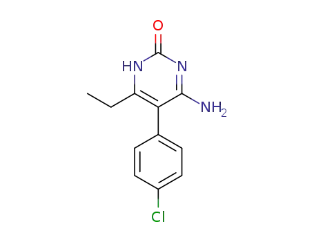 Molecular Structure of 93456-61-2 (2(1H)-Pyrimidinone, 4-amino-5-(4-chlorophenyl)-6-ethyl-)