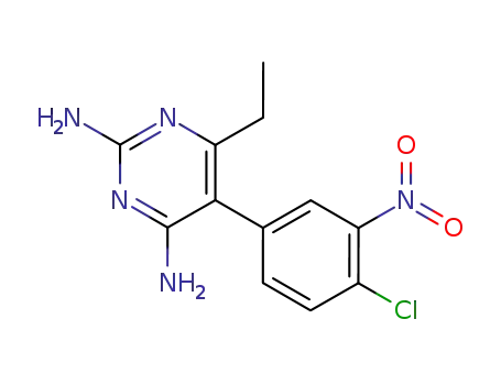 Molecular Structure of 21813-35-4 (2,4-Diamino-5-(3-amino-4-chloro-5-nitrophenyl)-6-ethylpyrimidine)