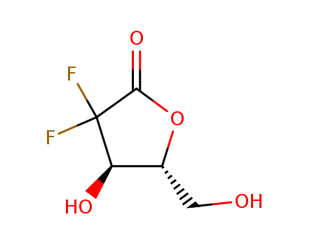 Molecular Structure of 95058-77-8 (2-Deoxy-2,2-difluoro -D-threo-pentonic acid γ-lactone)