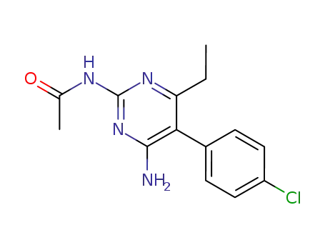 Molecular Structure of 74124-11-1 (Acetamide, N-[4-amino-5-(4-chlorophenyl)-6-ethyl-2-pyrimidinyl]-)