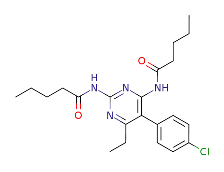 Molecular Structure of 143947-39-1 (Pentanamide, N,N'-[5-(4-chlorophenyl)-6-ethyl-2,4-pyrimidinediyl]bis-)