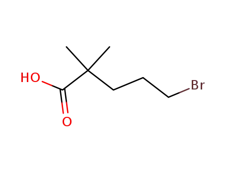 Molecular Structure of 82884-95-5 (Pentanoic acid, 5-bromo-2,2-dimethyl-)