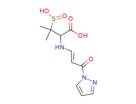 (E)-1-(5-carboxy-6-methyl-6-sulfono-4-aza-2-heptenoyl)pyrazole