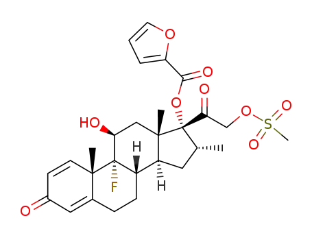Furan-2-carboxylic acid (8S,9R,10S,11S,13S,14S,16R,17R)-9-fluoro-11-hydroxy-17-(2-methanesulfonyloxy-acetyl)-10,13,16-trimethyl-3-oxo-6,7,8,9,10,11,12,13,14,15,16,17-dodecahydro-3H-cyclopenta[a]phenanthren-17-yl ester
