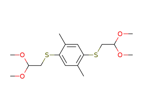 Molecular Structure of 104014-87-1 (Benzene, 1,4-bis[(2,2-dimethoxyethyl)thio]-2,5-dimethyl-)