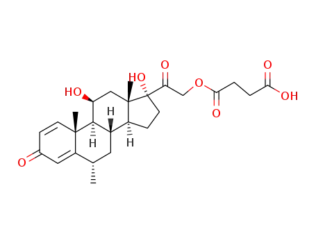 Pregna-1,4-diene-3,20-dione,21-(3-carboxy-1-oxopropoxy)-11,17-dihydroxy-6-methyl-, (6a,11b)-