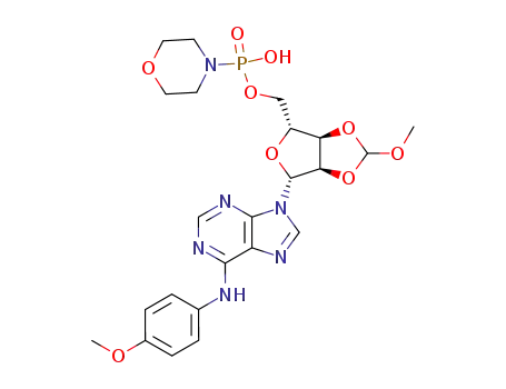 Morpholin-4-yl-phosphonic acid mono-{(3aR,4R,6R,6aR)-2-methoxy-6-[6-(4-methoxy-phenylamino)-purin-9-yl]-tetrahydro-furo[3,4-d][1,3]dioxol-4-ylmethyl} ester