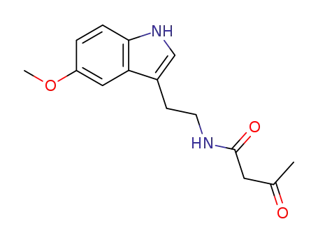 Molecular Structure of 112081-40-0 (Butanamide, N-[2-(5-methoxy-1H-indol-3-yl)ethyl]-3-oxo-)