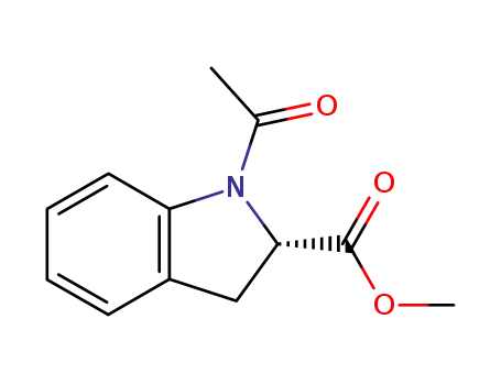 Molecular Structure of 110592-39-7 (1H-Indole-2-carboxylic acid, 1-acetyl-2,3-dihydro-, methyl ester, (2S)-)