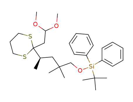 tert-Butyl-{(R)-4-[2-(2,2-dimethoxy-ethyl)-[1,3]dithian-2-yl]-2,2-dimethyl-pentyloxy}-diphenyl-silane