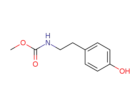 Molecular Structure of 62372-08-1 (Carbamic acid, [2-(4-hydroxyphenyl)ethyl]-, methyl ester)