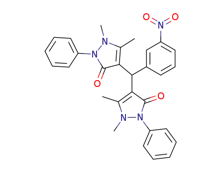 3H-Pyrazol-3-one, 4,4'-[(3-nitrophenyl)methylene]bis[1,2-dihydro-1,5-dimethyl-2-phenyl-