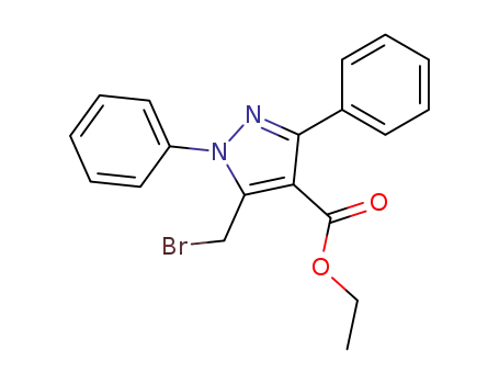 Molecular Structure of 191419-22-4 (1H-Pyrazole-4-carboxylic acid, 5-(bromomethyl)-1,3-diphenyl-, ethyl
ester)
