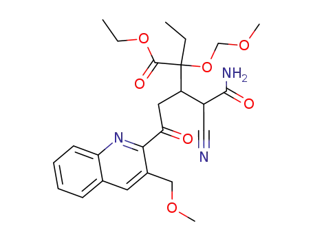 4-Carbamoyl-4-cyano-2-ethyl-2-methoxymethoxy-3-[2-(3-methoxymethyl-quinolin-2-yl)-2-oxo-ethyl]-butyric acid ethyl ester