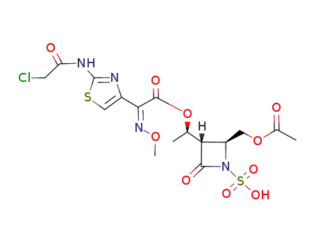 [2-(2-Chloro-acetylamino)-thiazol-4-yl]-[(Z)-methoxyimino]-acetic acid (R)-1-((2S,3S)-2-acetoxymethyl-4-oxo-1-sulfo-azetidin-3-yl)-ethyl ester