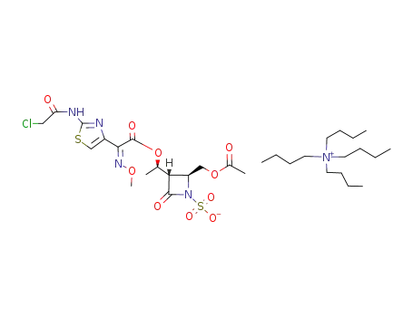 (2S,3S)-2-Acetoxymethyl-3-((R)-1-{2-[2-(2-chloro-acetylamino)-thiazol-4-yl]-2-[(Z)-methoxyimino]-acetoxy}-ethyl)-4-oxo-azetidine-1-sulfonatetetrabutyl-ammonium;
