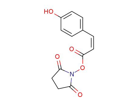 Molecular Structure of 672341-24-1 (2,5-Pyrrolidinedione,
1-[[(2Z)-3-(4-hydroxyphenyl)-1-oxo-2-propenyl]oxy]-)