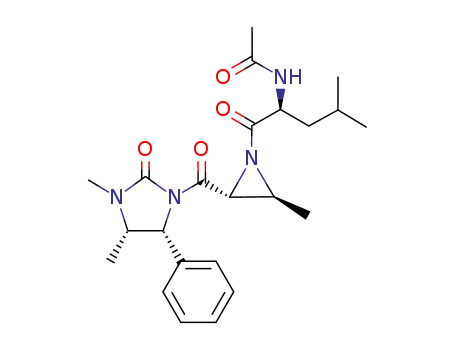 N-{(S)-1-[(2R,3S)-2-((4S,5R)-3,4-Dimethyl-2-oxo-5-phenyl-imidazolidine-1-carbonyl)-3-methyl-aziridine-1-carbonyl]-3-methyl-butyl}-acetamide