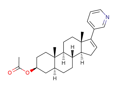 Molecular Structure of 219843-76-2 (Androst-16-en-3-ol, 17-(3-pyridinyl)-, acetate (ester),(3β,5α)-)