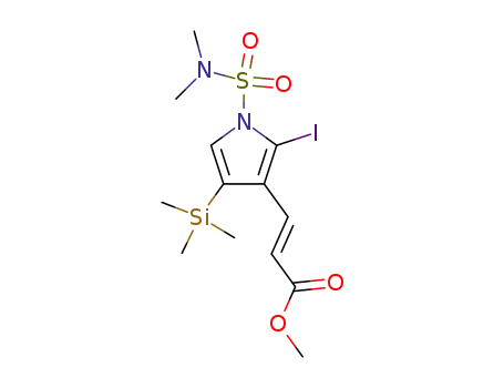 N,N-dimethyl 2-iodo-3-(trans-2-methoxycarbonylethenyl)-4-trimethylsilyl-1H-pyrrole-1-sulfonamide