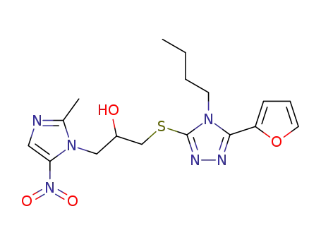1-(4-butyl-5-furan-2-yl-4H-[1,2,4]triazol-3-ylsulfanyl)-3-(2-methyl-5-nitro-imidazol-1-yl)-propan-2-ol