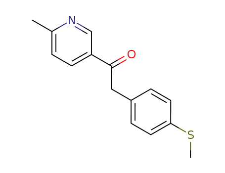 Molecular Structure of 221615-72-1 (1-(6-Methylpyridin-3-yl)-2-(4-(Methylthio)phenyl)ethanone)