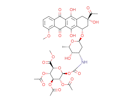3,4,5-triacetoxy-6-[6-(3-acetyl-3,5,12-trihydroxy-10-methoxy-6,11-dioxo-1,2,3,4,6,11-hexahydro-naphthacen-1-yloxy)-3-hydroxy-2-methyl-tetrahydro-pyran-4-ylcarbamoyloxy]-tetrahydro-pyran-2-carboxylic acid methyl ester