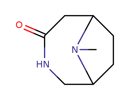 Molecular Structure of 7309-42-4 (9-METHYL-3,9-DIAZABICYCLO[4.2.1]NONAN-4-ONE)