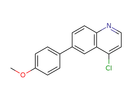 Molecular Structure of 500127-41-3 (Quinoline, 4-chloro-6-(4-methoxyphenyl)-)